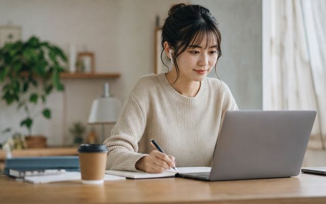 スクールで学ぶ人物の写真