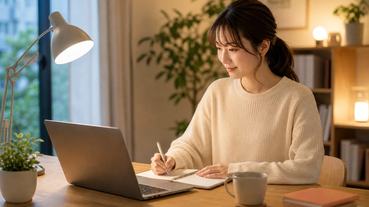 自宅で副業を続ける人物のイメージ